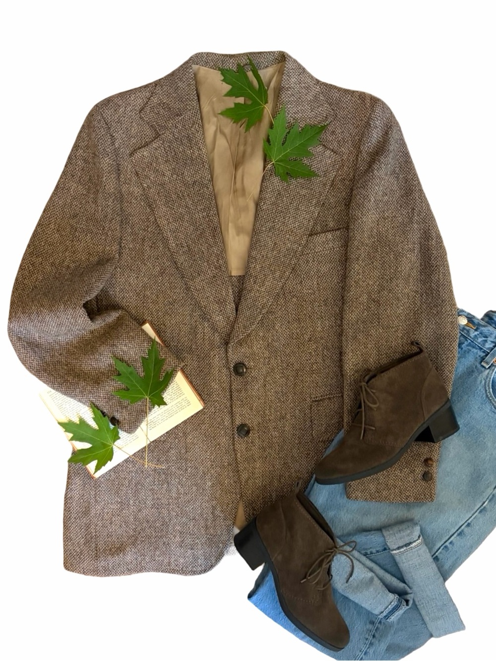 Vintage | Oversized Harris Tweed Wool Blazer